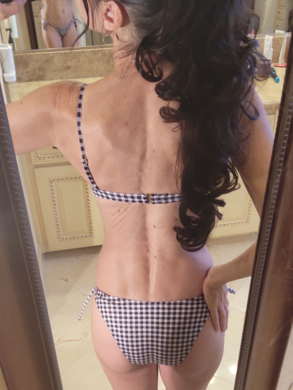 Salt & Cove Classic Black & White Gingham Tie-Side Bikini Set, XS - Picture 10 of 16